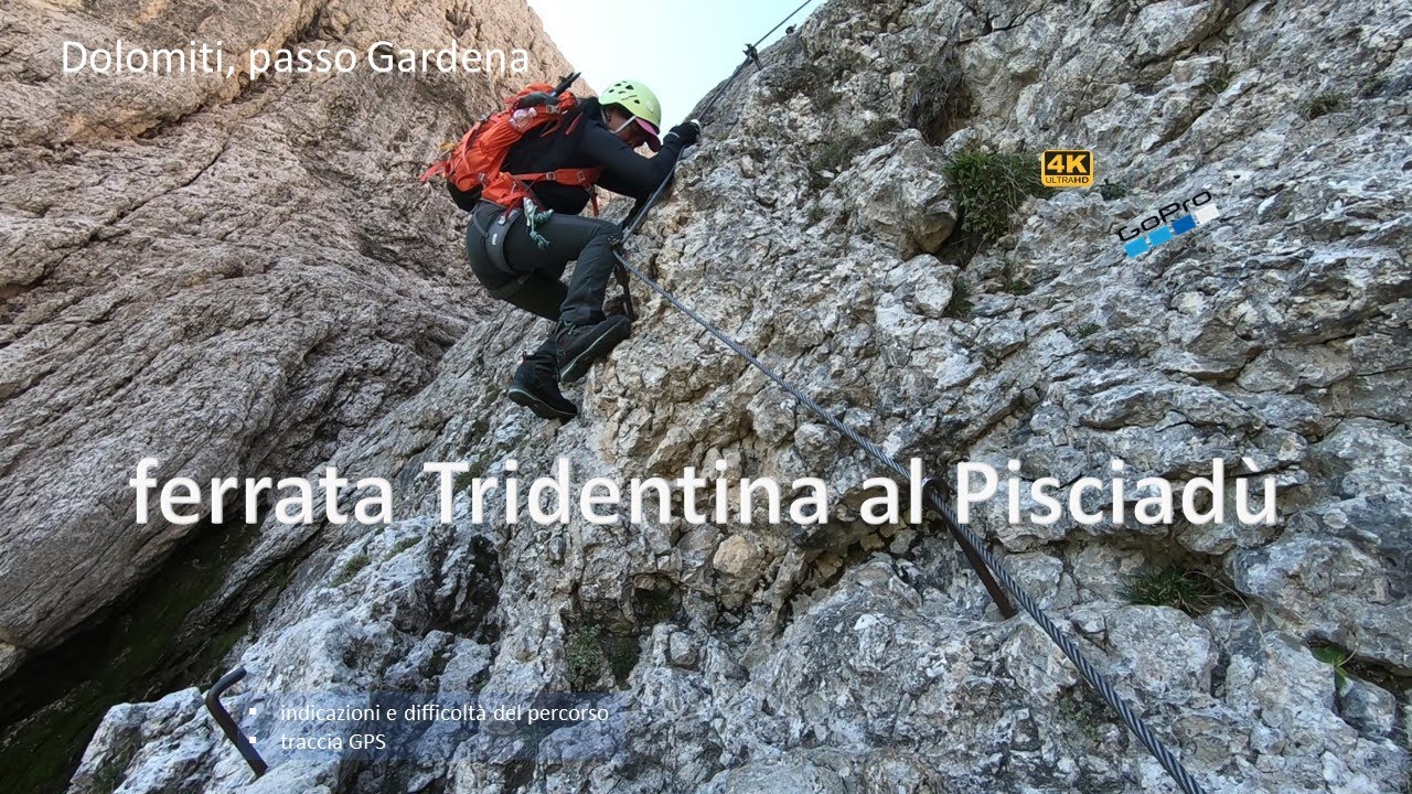 Ferrata Tridentina al Pisciadù. Dolomiti, passo Gardena