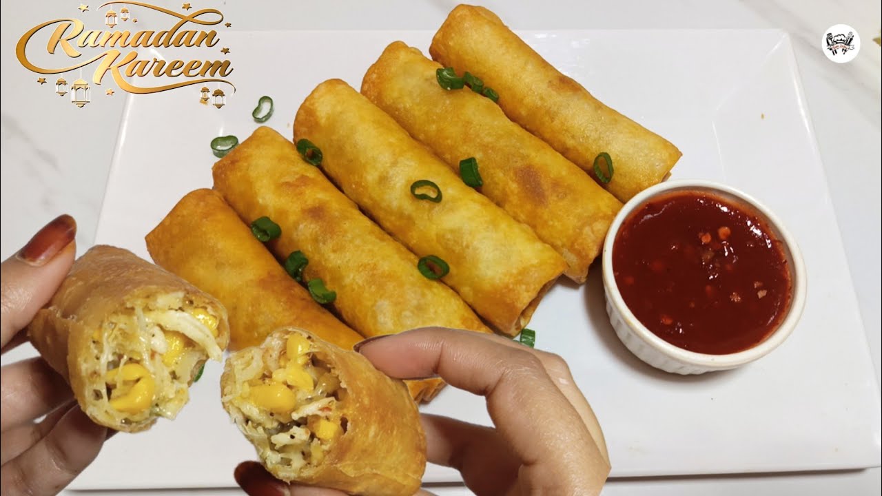 Crispy Chicken Cheese & Corn Spring Rolls | Perfect Iftar Snack | Taste Tactics