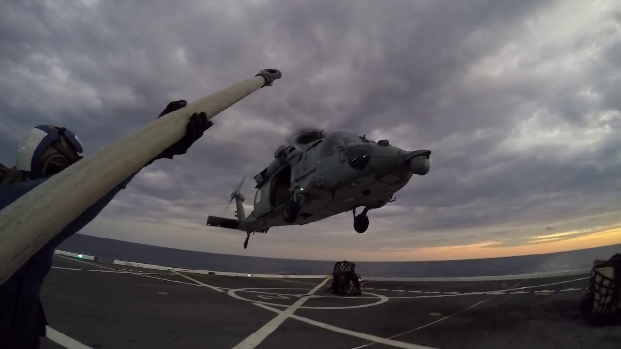 USS New York LPD 21 VertRep and Flight Operations POV -- ABH's LSE
