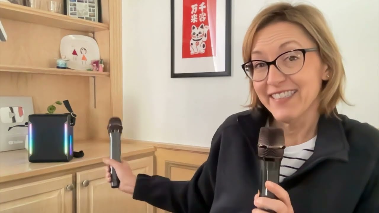 Let's Get This Party Started - Portable Karaoke Machine + Mics