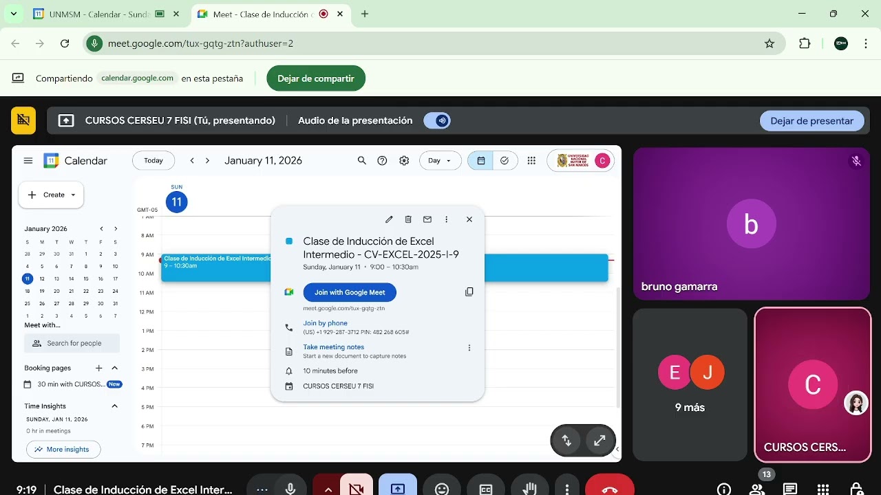 Clase de Inducción de Excel Intermedio   CV EXCEL 2025 I 9