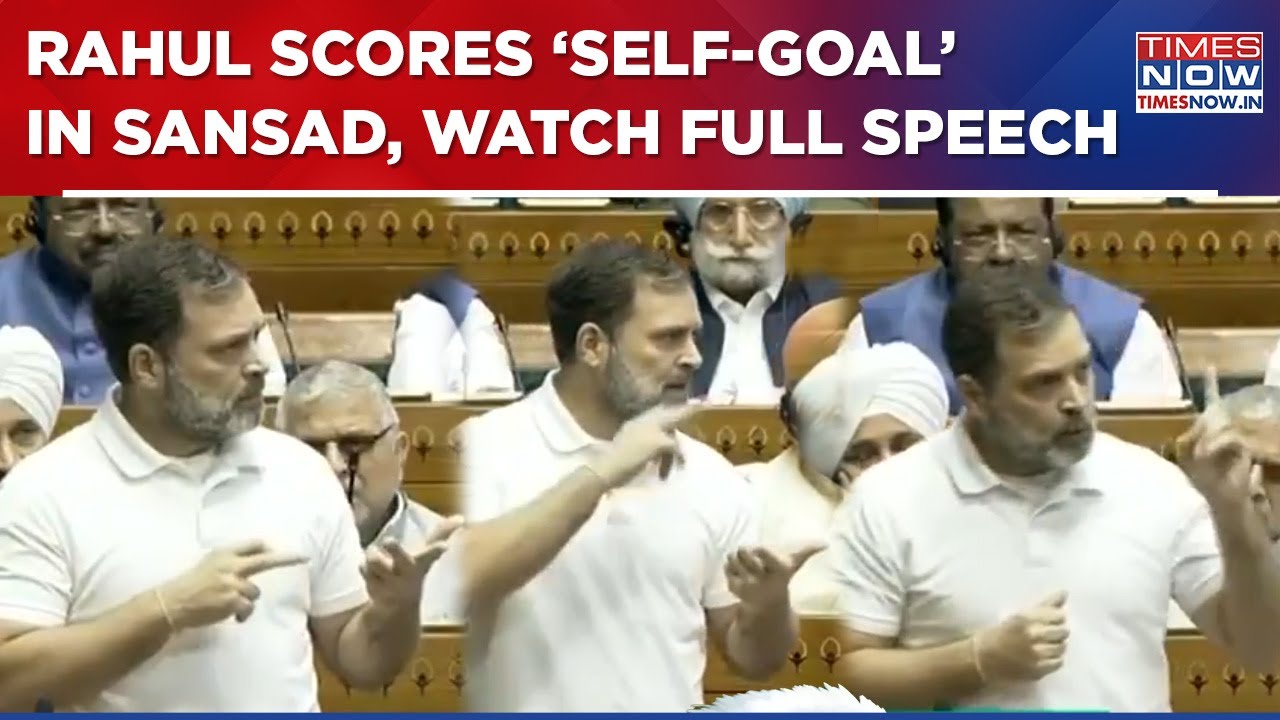 Rahul Gandhi Full Speech In Parliament, LoP Scores Self Goal In 43 Minutes-Speech Before Delhi Polls