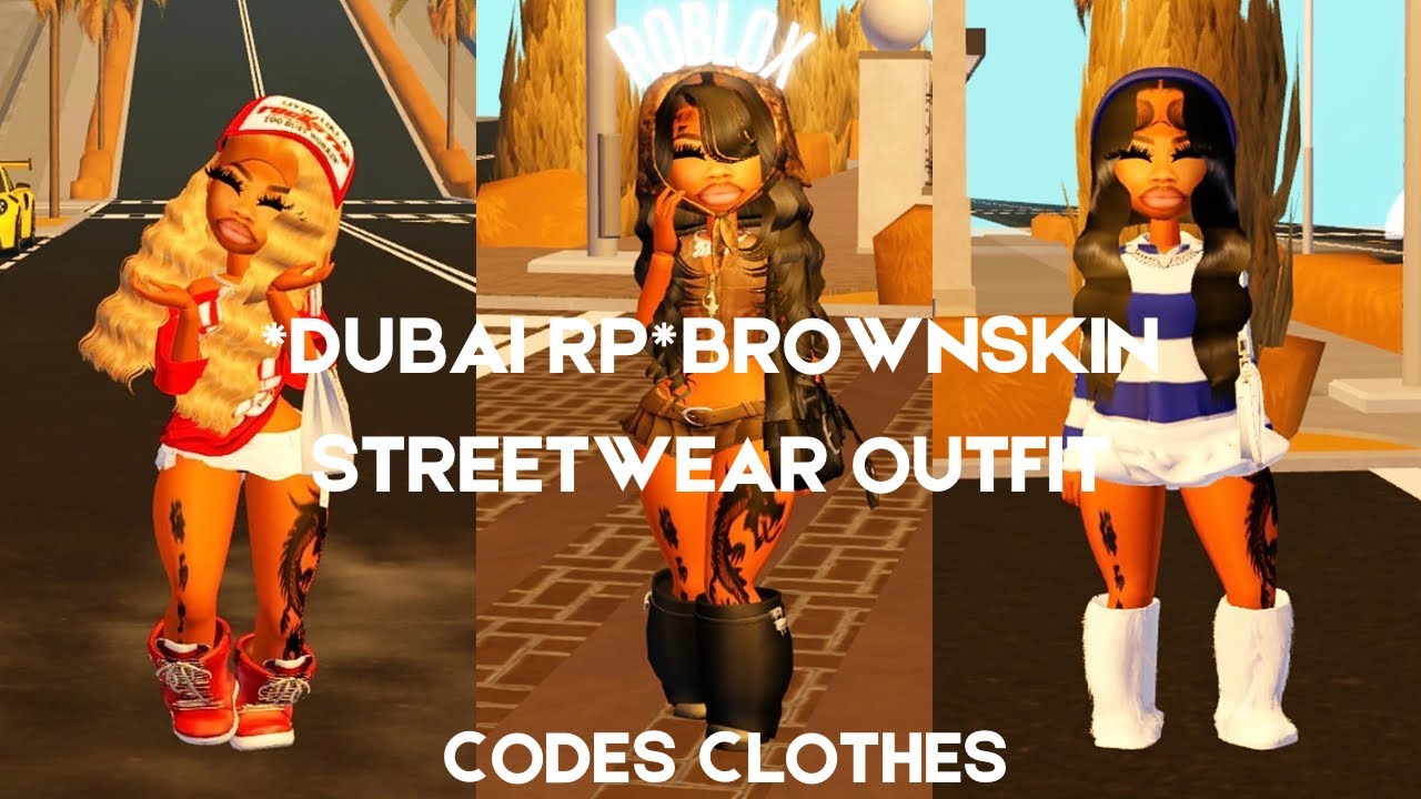 *Roblox* Коды на уличную одежду Brownskin *dubai rp*