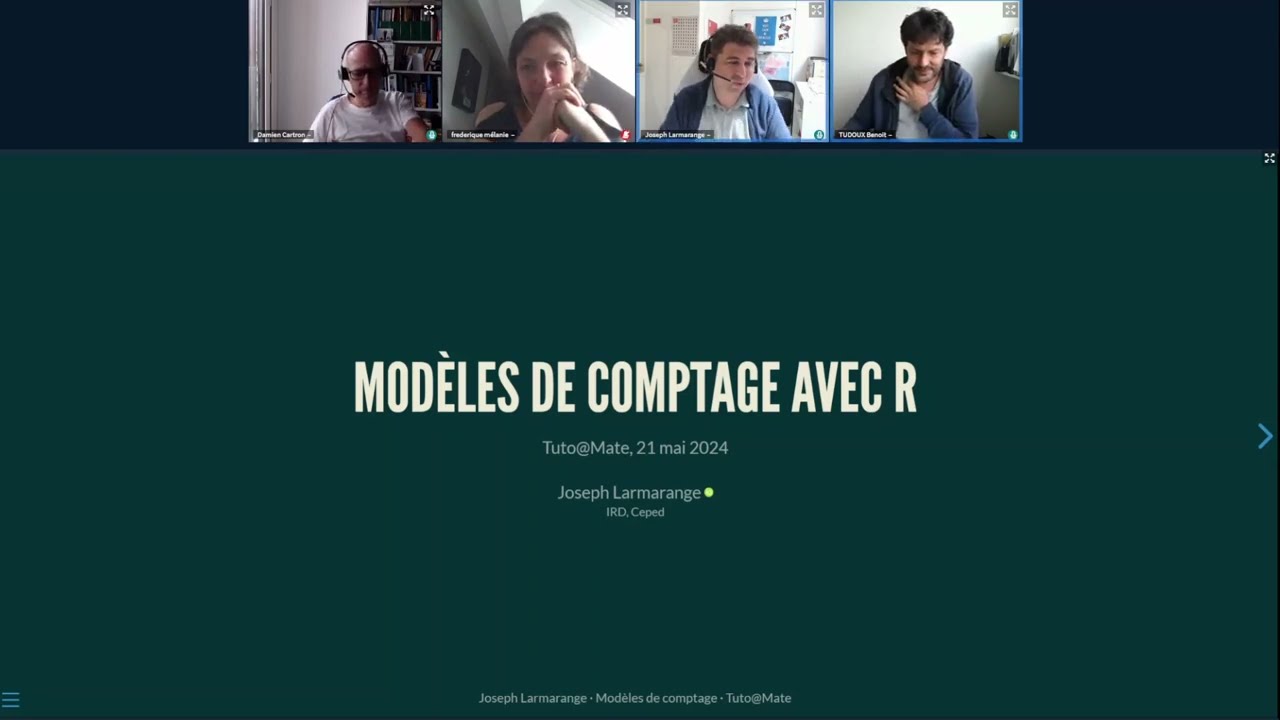 Tuto@Mate#62 Joseph Larmarange présente les modèles de comptage