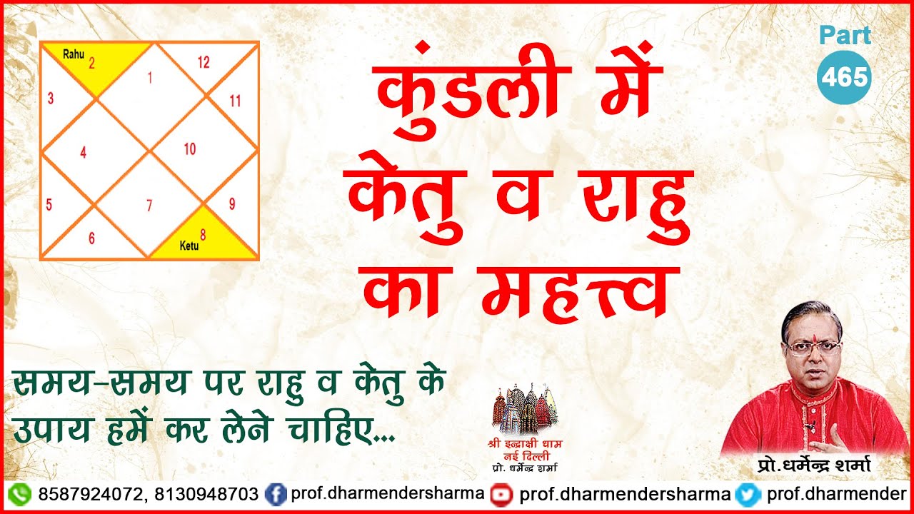 कुंडली में केतु व राहु का महत्त्व - प्रो. धर्मेन्द्र शर्मा