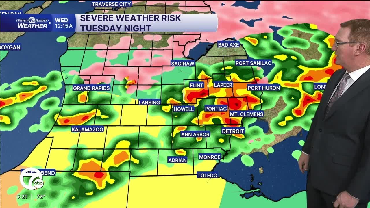 Severe storms possible Tuesday night