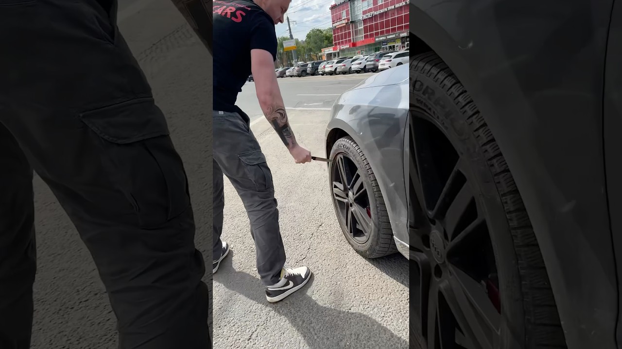Протыкаем колёса. Стресс #mmcars #авто #shorts #automobile