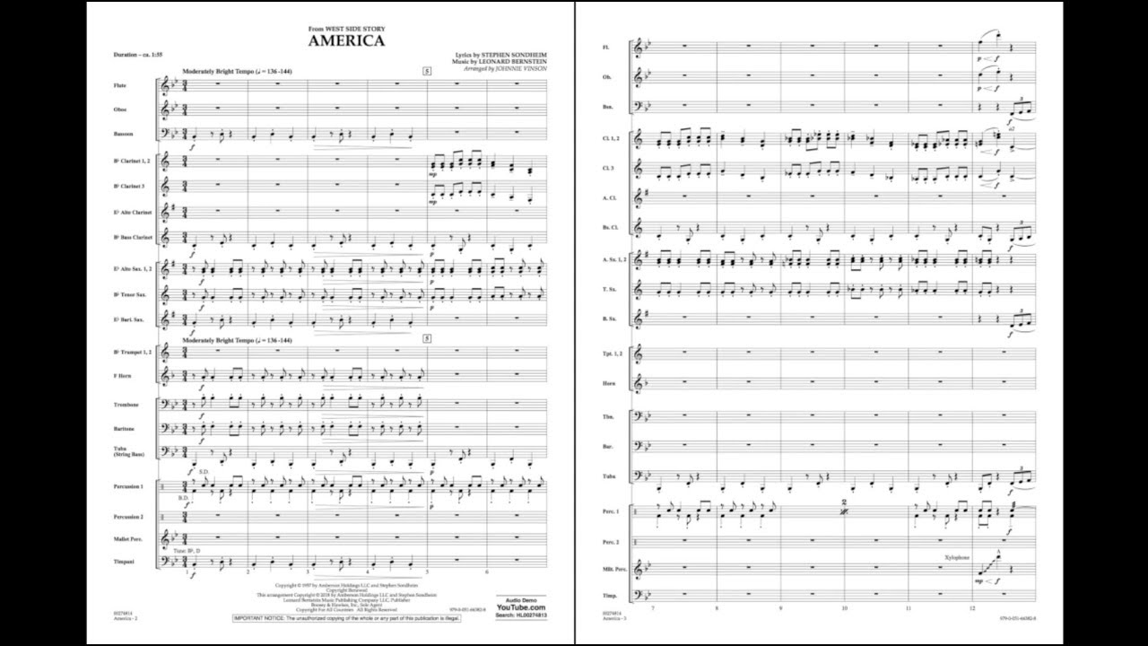 America (from West Side Story) by Leonard Bernstein/arr. Johnnie Vinson