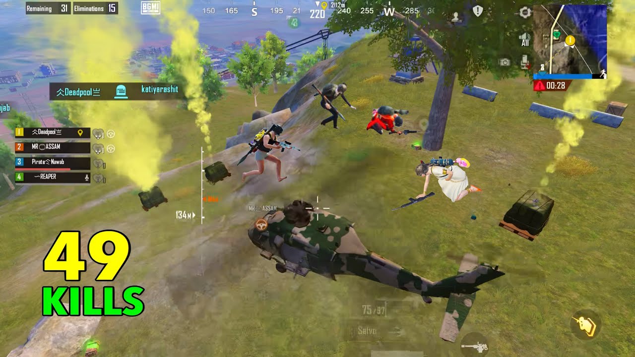 Sky terror😱Enemy Flare Drop loot Chopper M202 Rush full squad wiped🔥