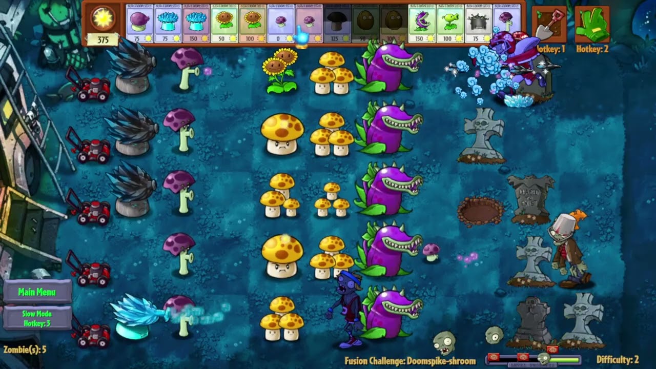 Plants Vs. Zombies Fusion (English) NEW V3.0! | Fusion Challenge | Doomspike-shroom Challenge