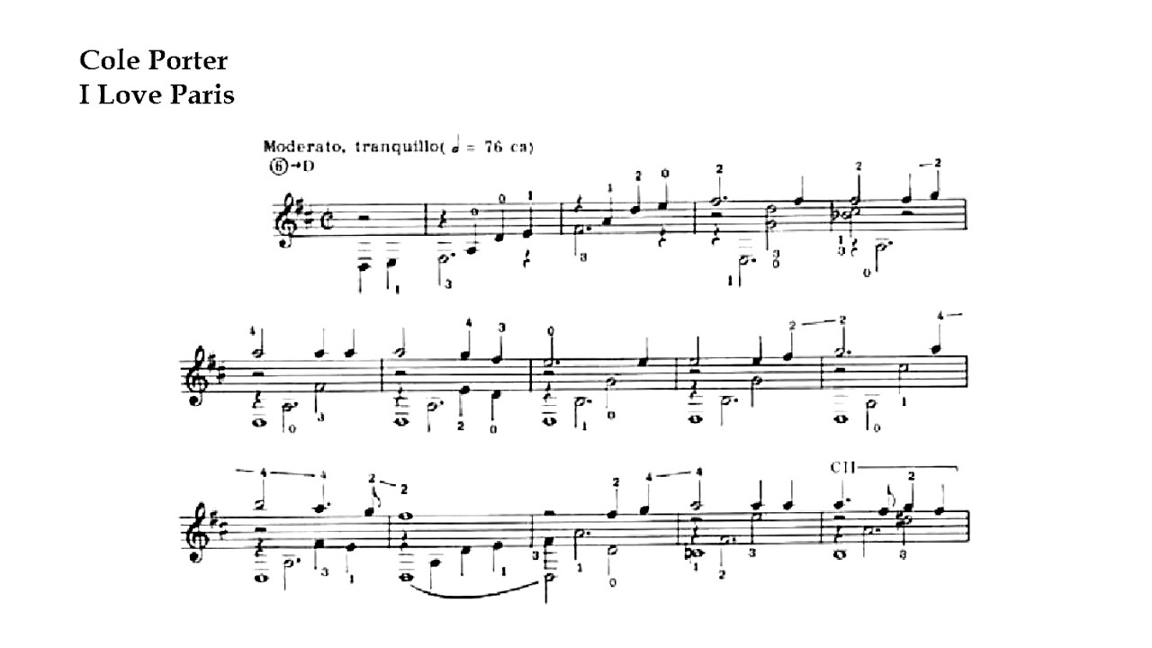 Cole Porter. I Love Paris