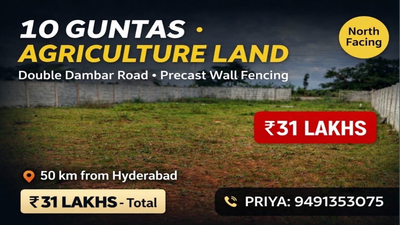 Priya:9491353075||Double Dambar BT Road BIT||Agriculture land sale||10 Guntas #shorts #agriculture