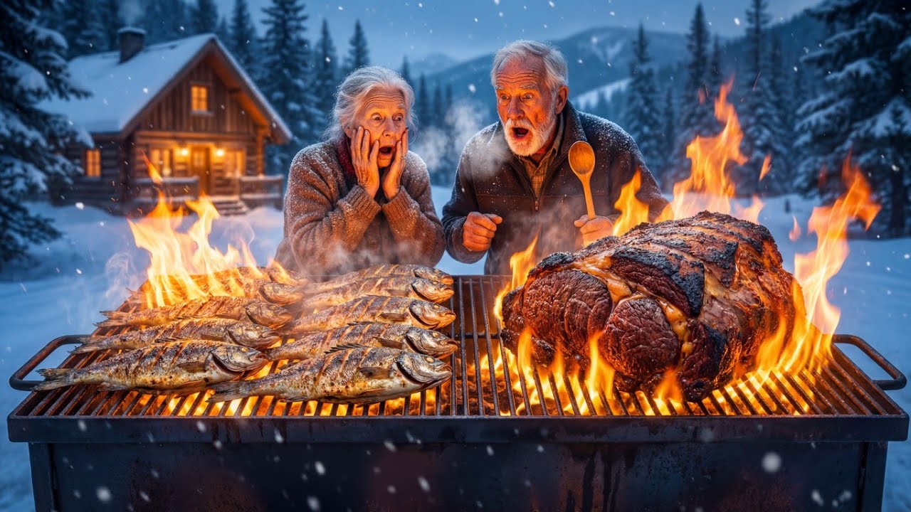 Snow Mountain Mega Grill Feast! ❄️🔥 Giant Fish & Massive Beef