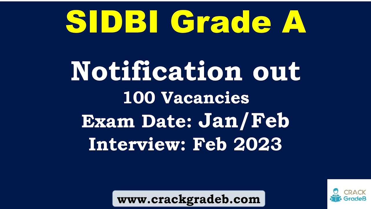 SIDBI Grade A 2023 Notification