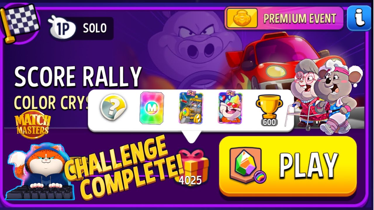 Color Crystals Rainbow SOLO Challenge Score Rally 4,025 points Match Masters