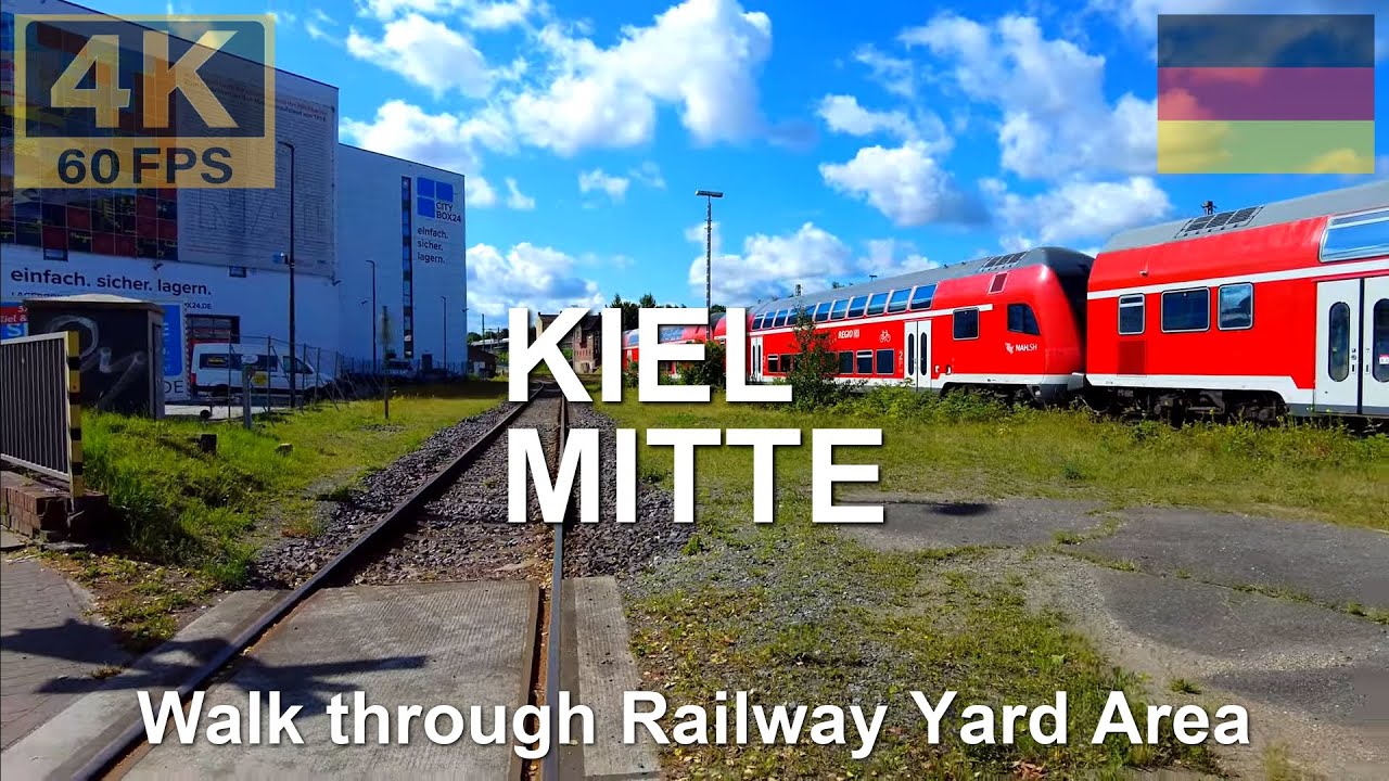 KIEL, Germany 🇩🇪 in 4K | 2025 | Walk towards Kiel HBF along the Railway Tracks