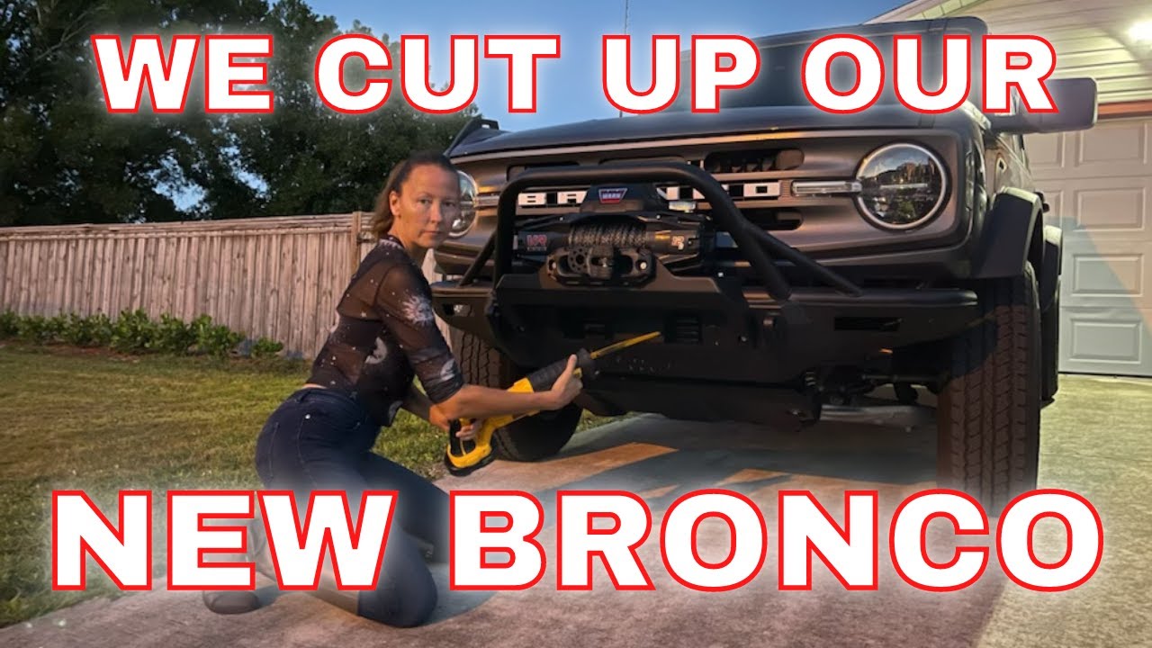 CUTTING UP OUR 2021 BRONCO TO ADD A BASH PLATE FROM 4 WHEEL PARTS