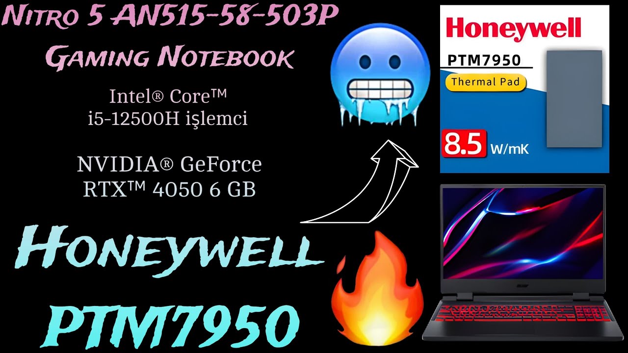 Acer Nitro 5 Honeywell PTM7950 Gerçekten İşe Yarıyor Mu? #acer #acernitro5 #honeywell #ptm7950 #mx4