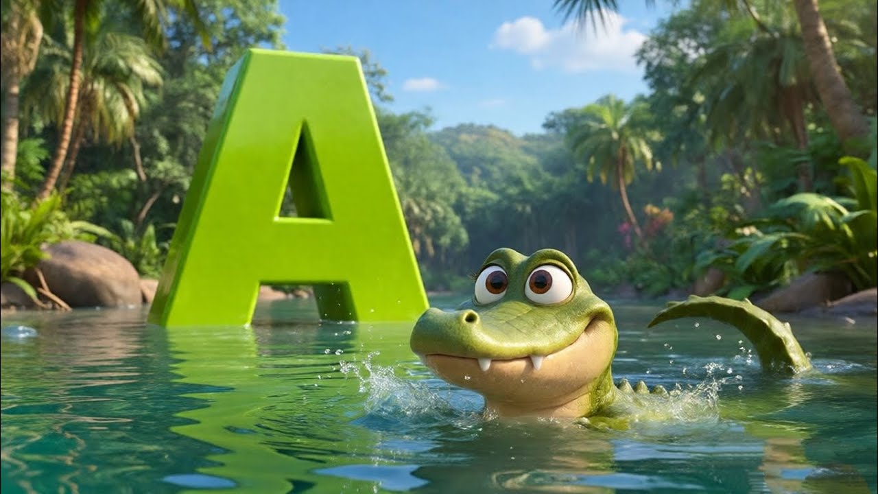 ABCD alphabets nursery rhyme song A For alligator