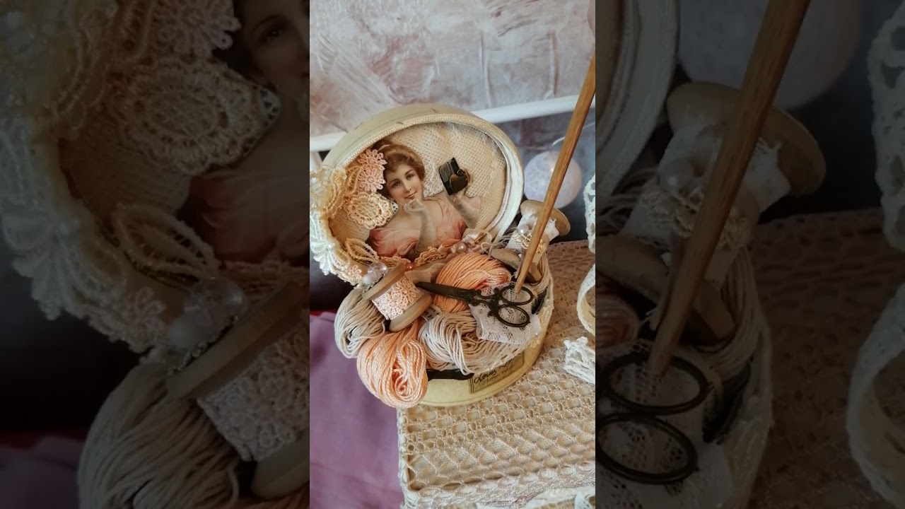 Ручная работа. Миниатюра Мясоубка с кружевами.