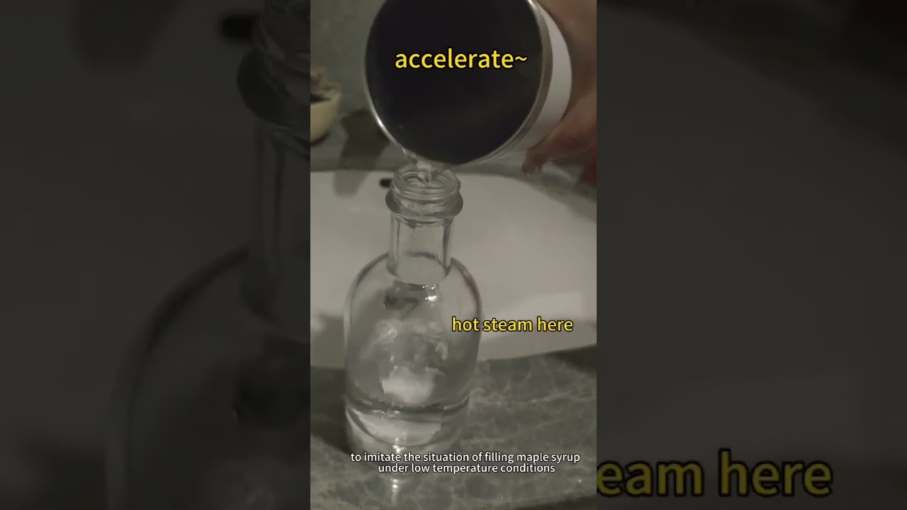 High temperature resistant glass bottle filling experiment, coffee, maple syrup, food packaging