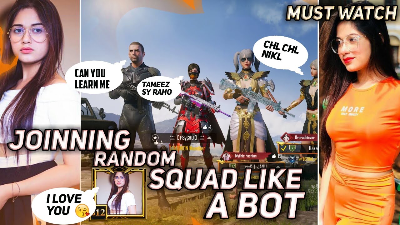 Joining A Random Squad of Naughty Rich Pro Girls👩🏻‍🦳Like A bot🤣 | Unbelievable survival tricks |