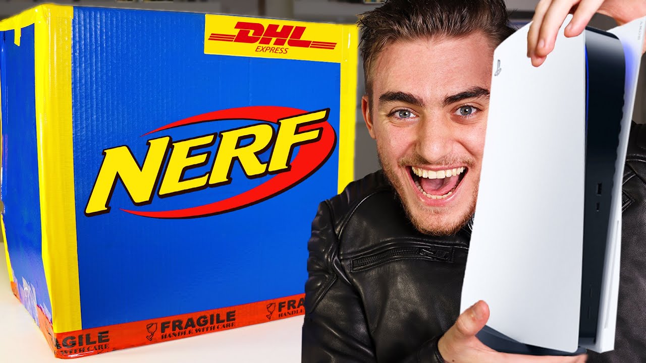 DO NOT OPEN NERF MYSTERY BOX AT 3AM!! (PS5 REVEAL!? , IPHONE 12, XBOX SERIES X, XBOX SERIES S!?)