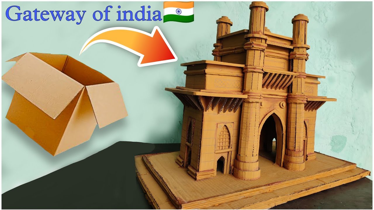 GATEWAY OF INDIA MODEL MADE BY CARTOON BOX || school project || Aman Artwork🔥  #gatewayofindia #art