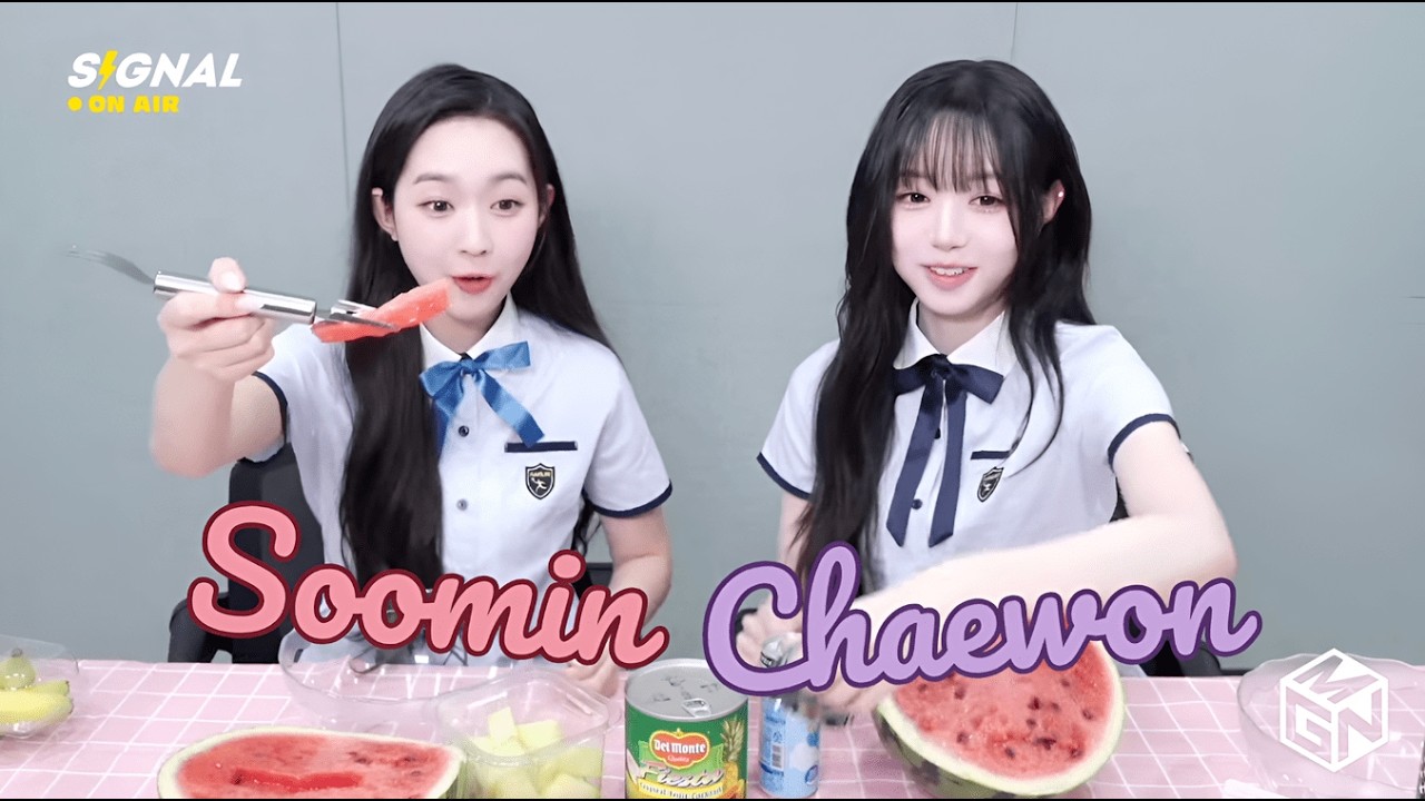 [ENG SUB] tripleS SIGNAL LIVE 250805 (Soomin, Chaewon) - Hwachae Time! 🍉🍌🍈🍍🧃🧊