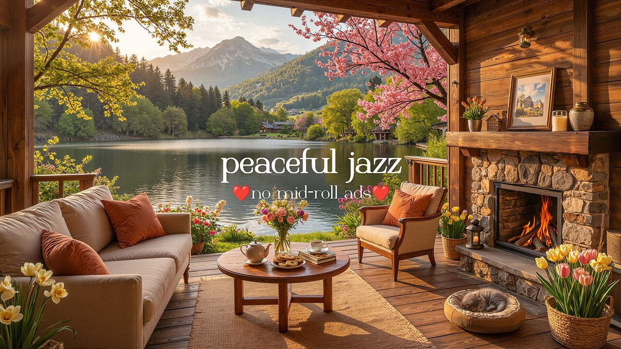 🌼 Cozy Spring Jazz (NO MID-ROLL ADS) – Peaceful Piano Ambience for Relaxation & Focus