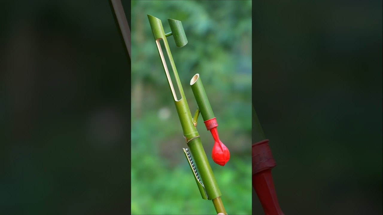 Bamboo Slingshots with Single Balloone Toys #Bamboo #Slingshots #Bambooart