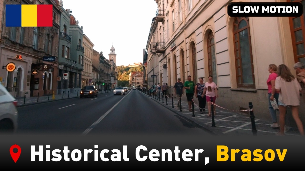 🔴 Romania, Brasov • Historical Center of Brasov  🇷🇴 【SLOW MOTION - 1080p Full HD】