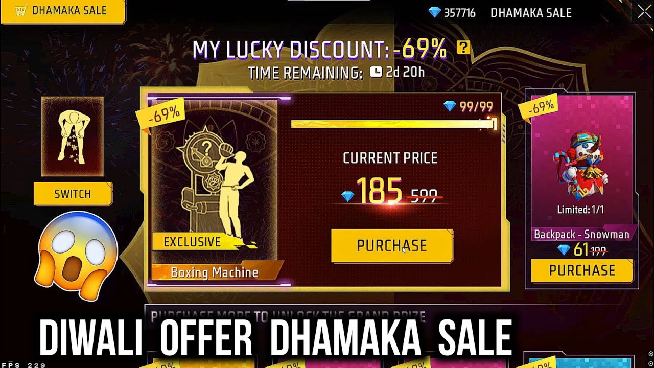 New Diwali Dhamaka Sale Event | Got My Lucky Discount - 69% | New Mystery Shop in Free Fire
