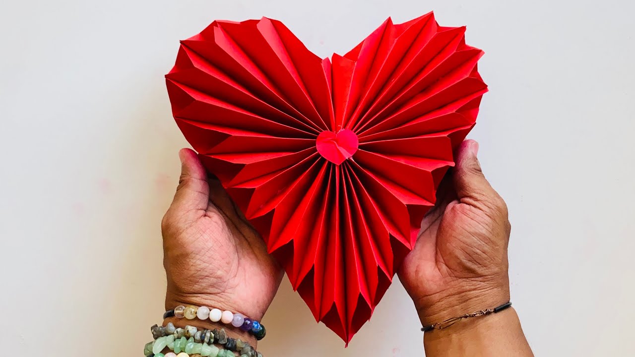 How to Make 3D Heart with Paper for Valentines Day Decoration | Paper Craft