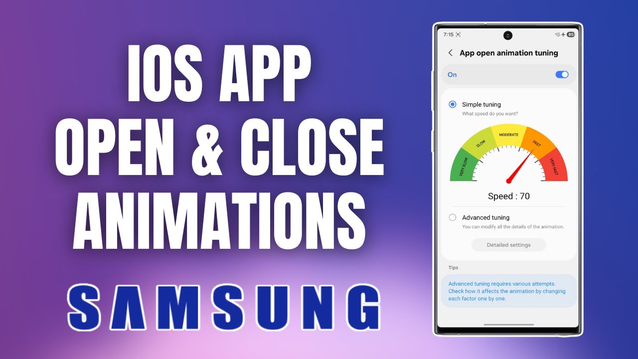 Enable iOS Style App Open & Close Animations on Samsung One UI