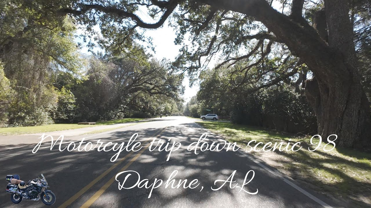Motorcycle trip down scenic 98 Daphne, AL.  ASMR, POV