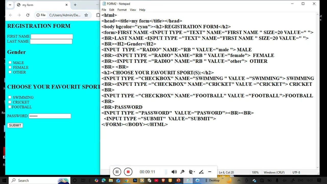 FORM IN HTML