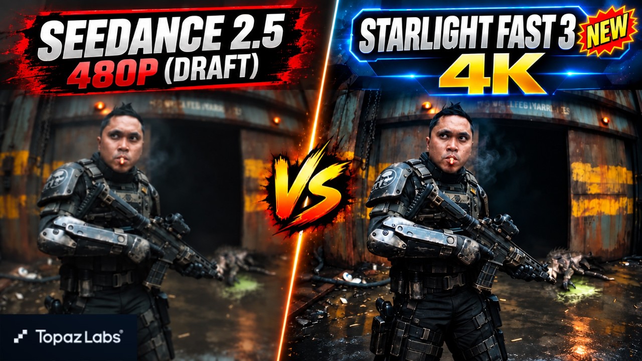 Seedance 2.5: апскейл с 480p до 4K &mdash; сравнение Topaz Starlight Fast 3 и Precise 2.6