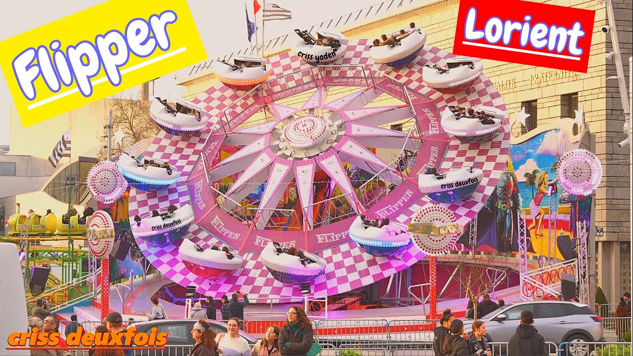 Fête Foraine ; Lorient ; Flipper ; Manège ; Place Jules Ferry ; Hiver ; Morbihan ; Bretagne ; France