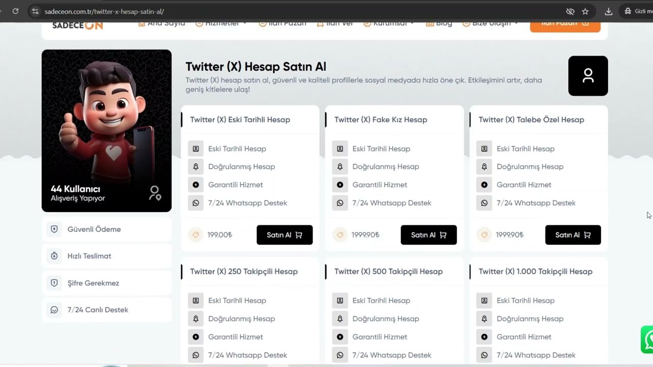 Twitter (X) Hesap Satın Al - sadeceoncomtr