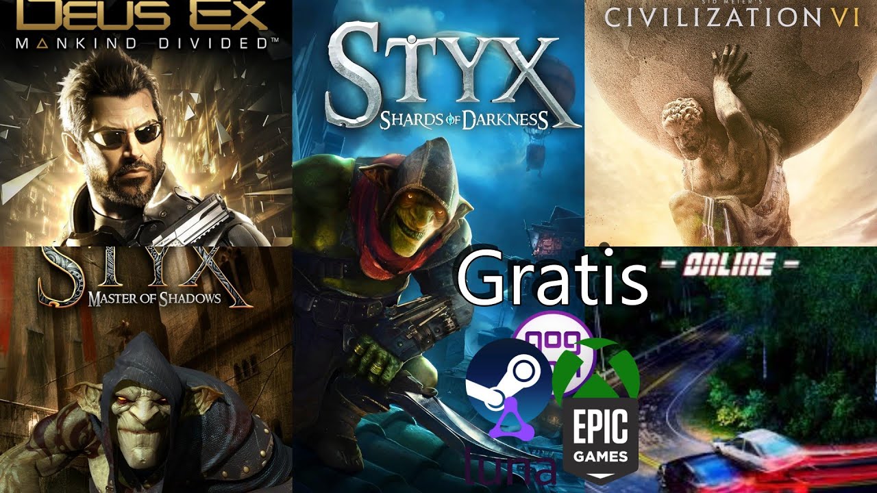 JUEGOS GRATIS!🎮🎁 · Styx 1 y 2, Initial Drift Online, Deus Ex: Mankind Divided, Civilization VI