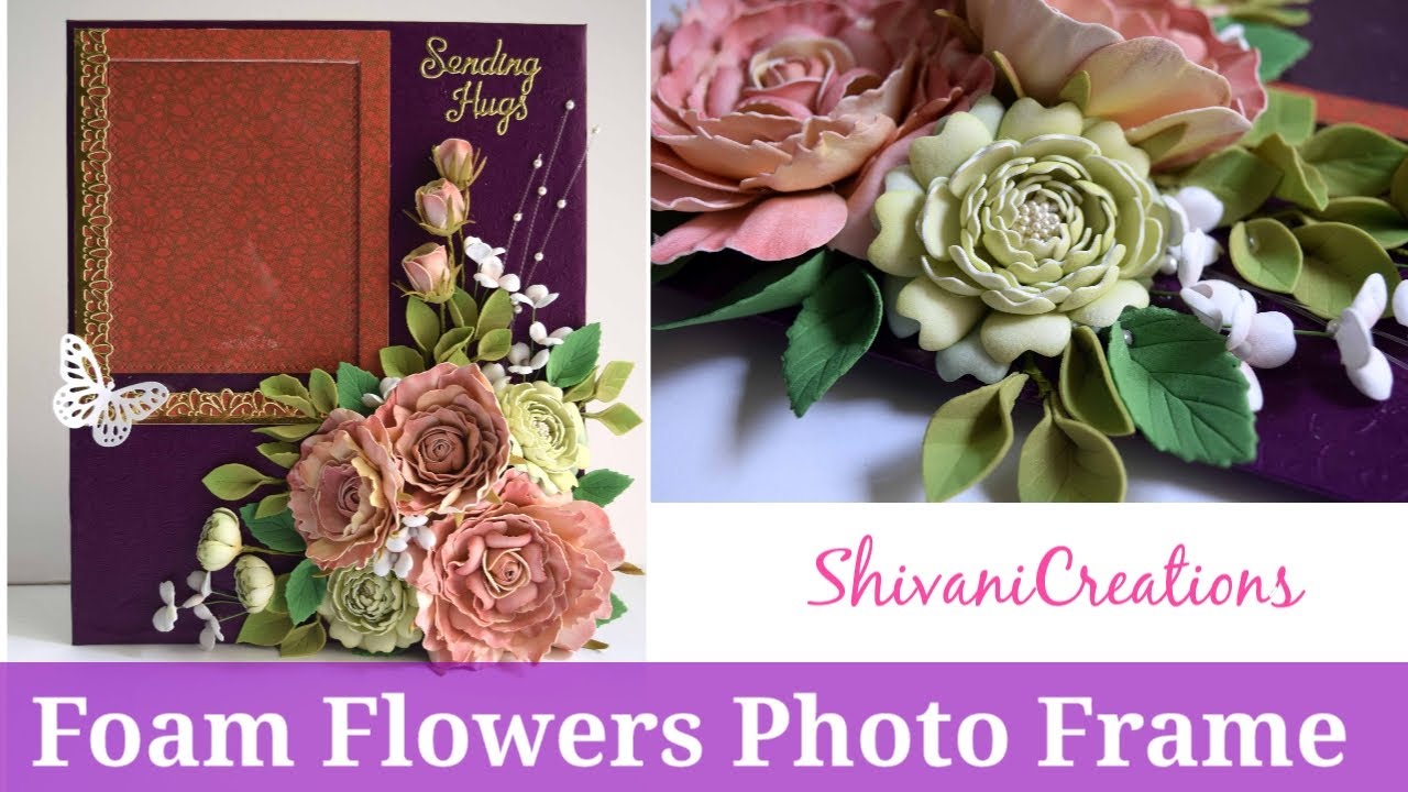 Foam Flowers Photo Frame/ DIY Photo Frame
