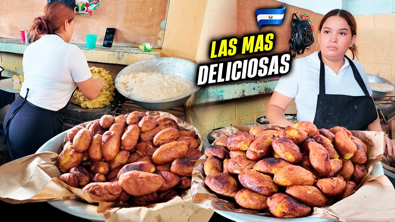 🍌COMO hacen las LA MEJORES EMPANADAS en EL SALVADOR🇸🇻 🤤Empanadas de PLATANO con LECHE POLEADA🍌
