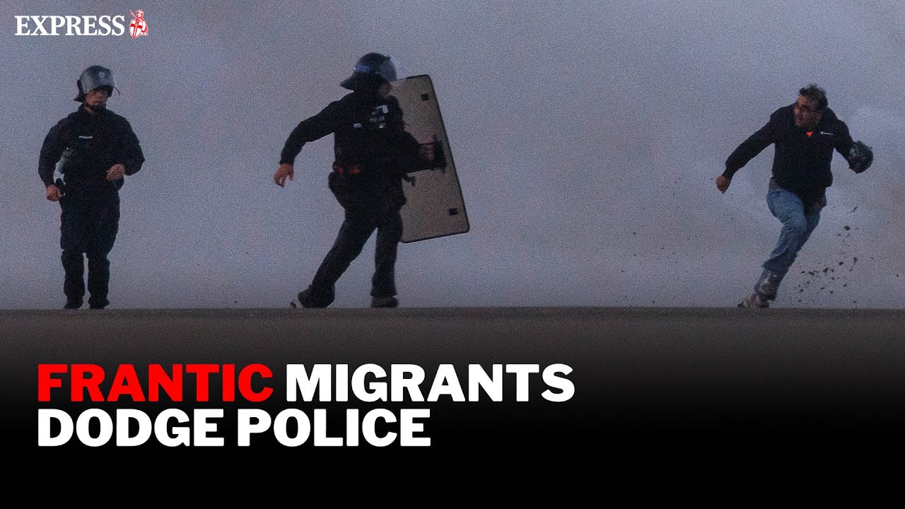 Migrants pepper sprayed by French police as mob SCRAMBLES for dinghies to Britain