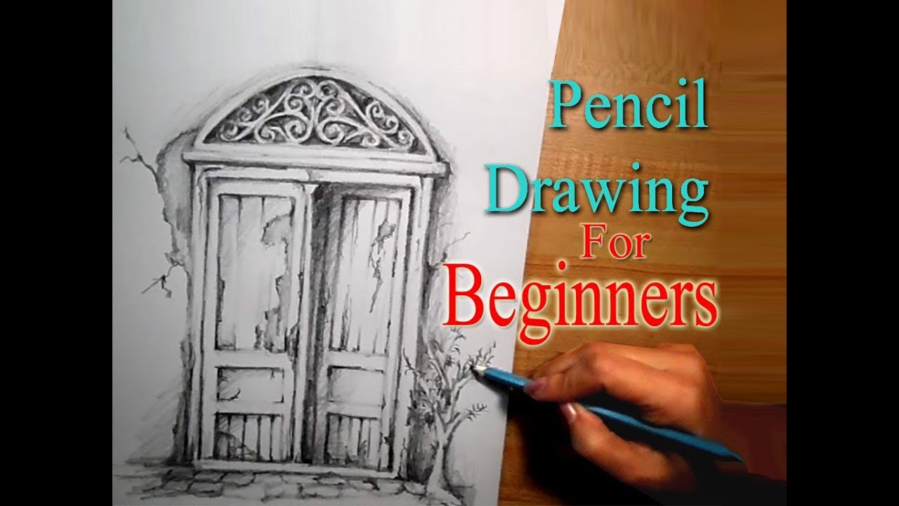 Pencil Drawing Tutorial for Beginners ,Step by Step draw Vintage Door Pencil Sketch