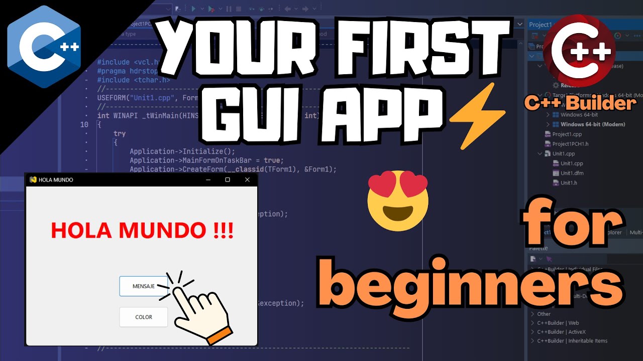 📊 Diseña tu GUI app en 10 minutos ⏱️ primeros pasos interfaz grafica  C++ Builder 🌎AI Dubbing
