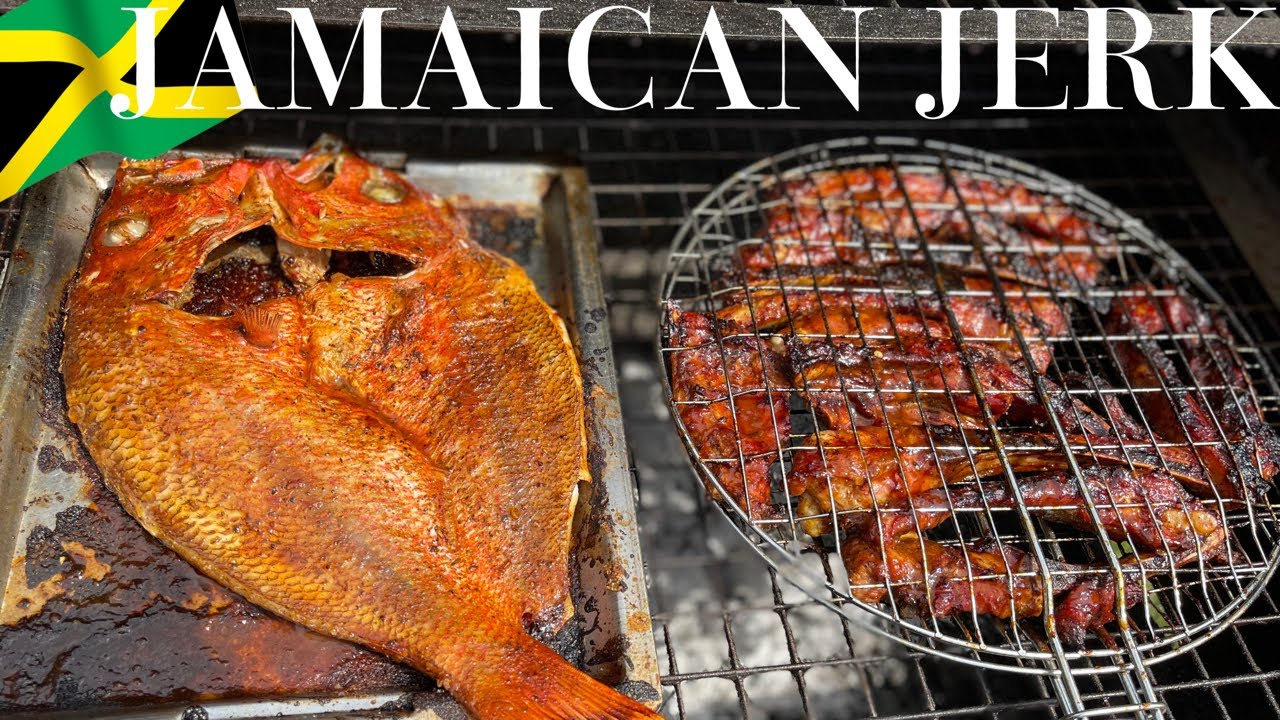 THE BEST Jerk snapper fish and Jerk pork ribs