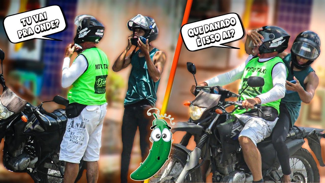 CHAMANDO MOTO TAXI COM PEPINO NA BERMUDA LEGGING - pegadinha