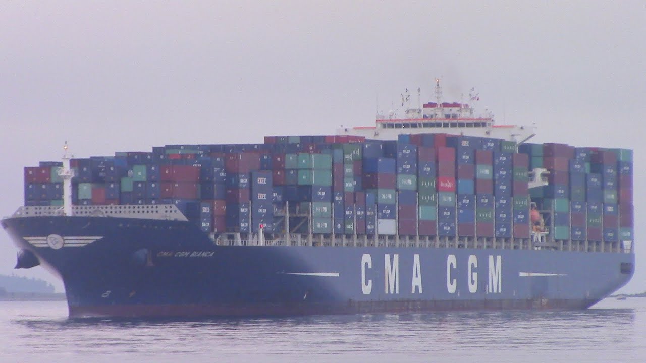 Container Ship CMA CGM BIANCA inbound into Port of Halifax, NS (Aug 31, 2015)
