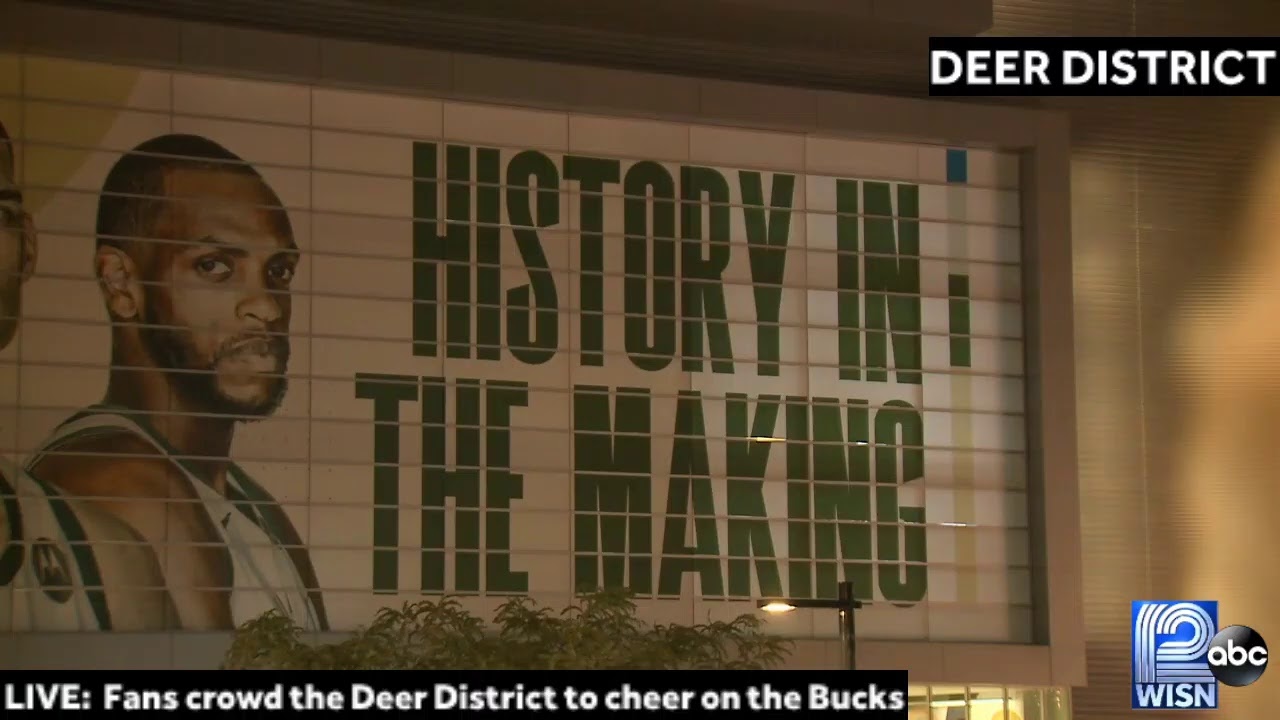 LIVE: The Deer District is packed with fans cheering on the Bucks!